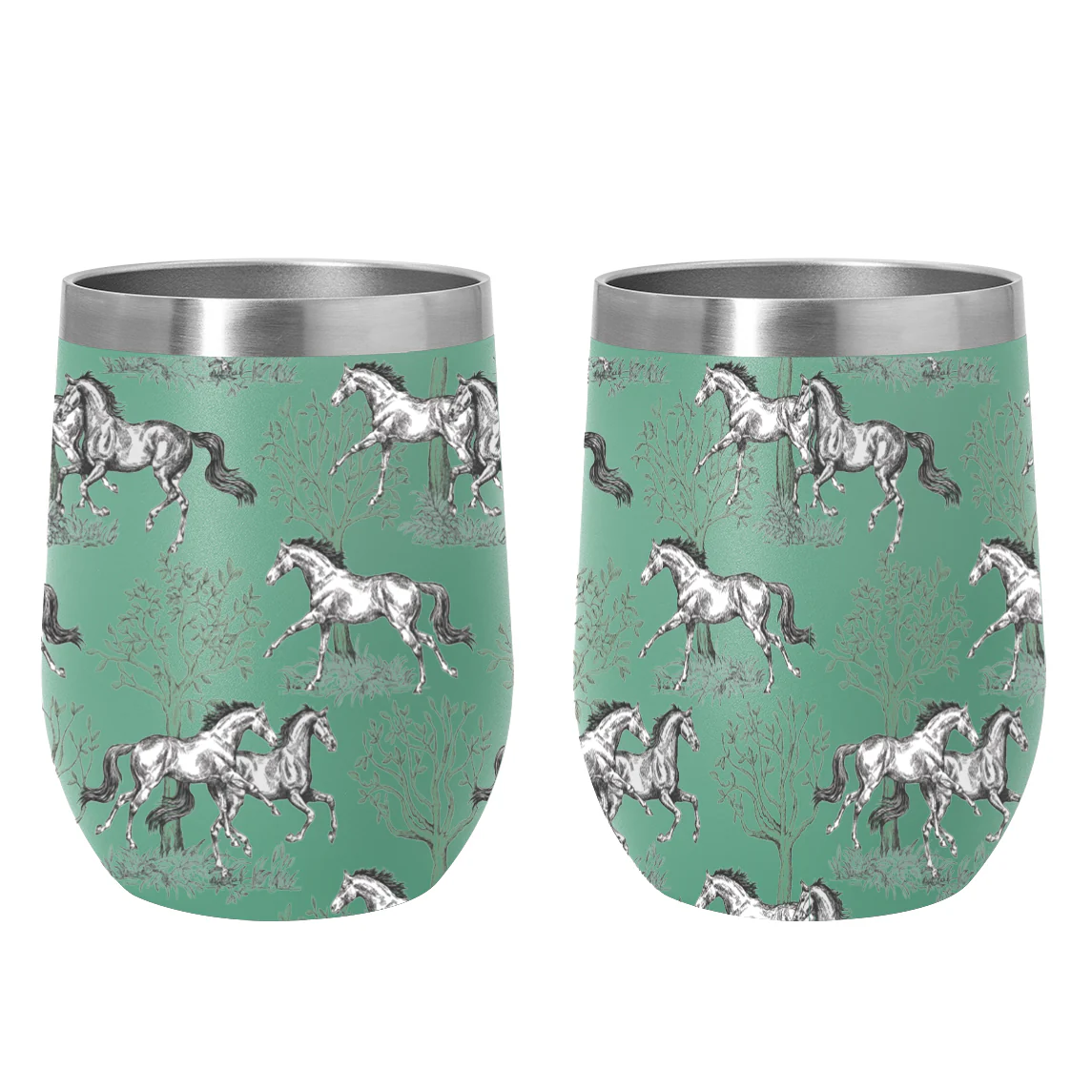 AWST Int'l 12 oz Stainless Steel Wine Tumbler-Lila Toile - Image 2