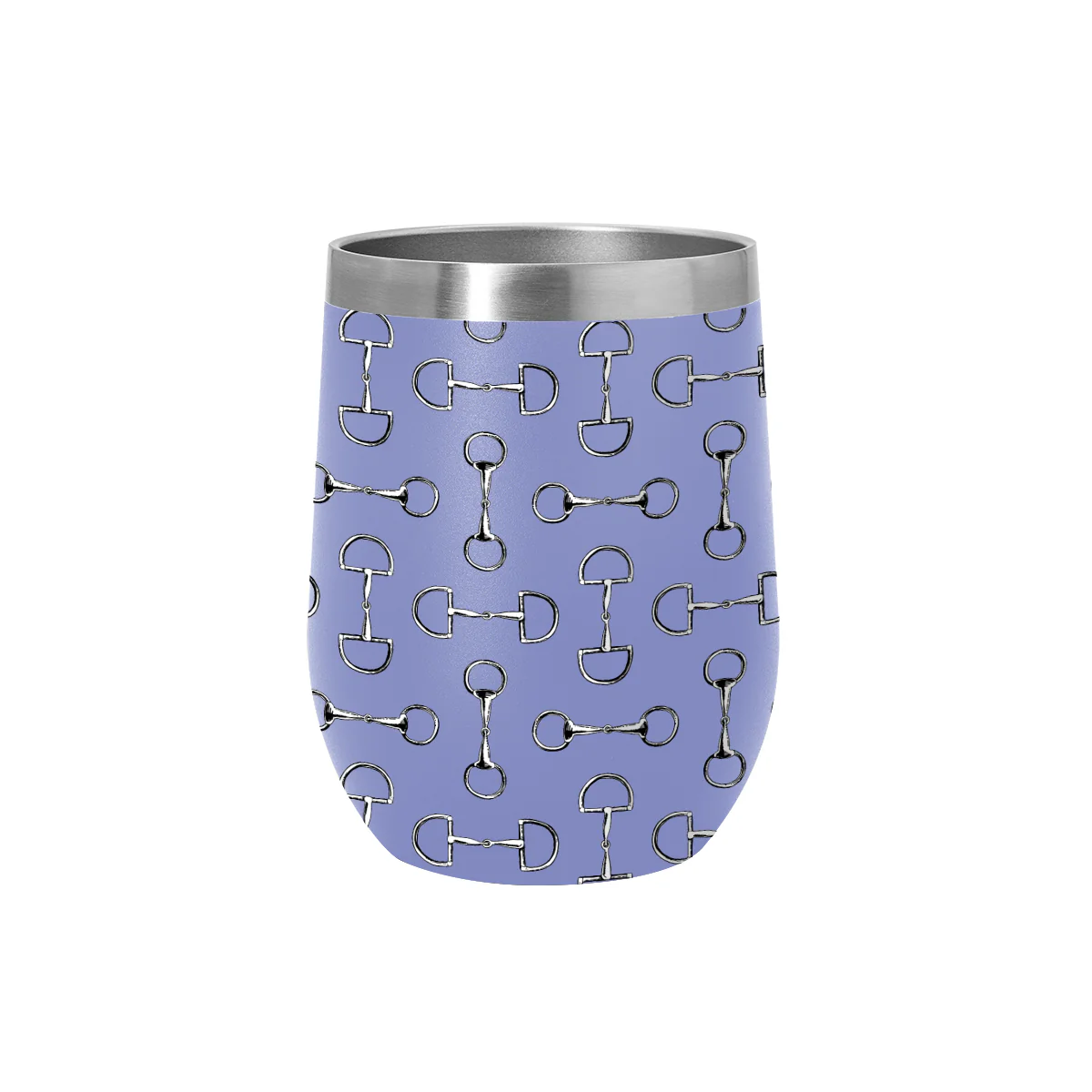 AWST Int'l 12 oz Stainless Steel Wine Tumbler-Lila Vintage Snaffle Bit - Image 2