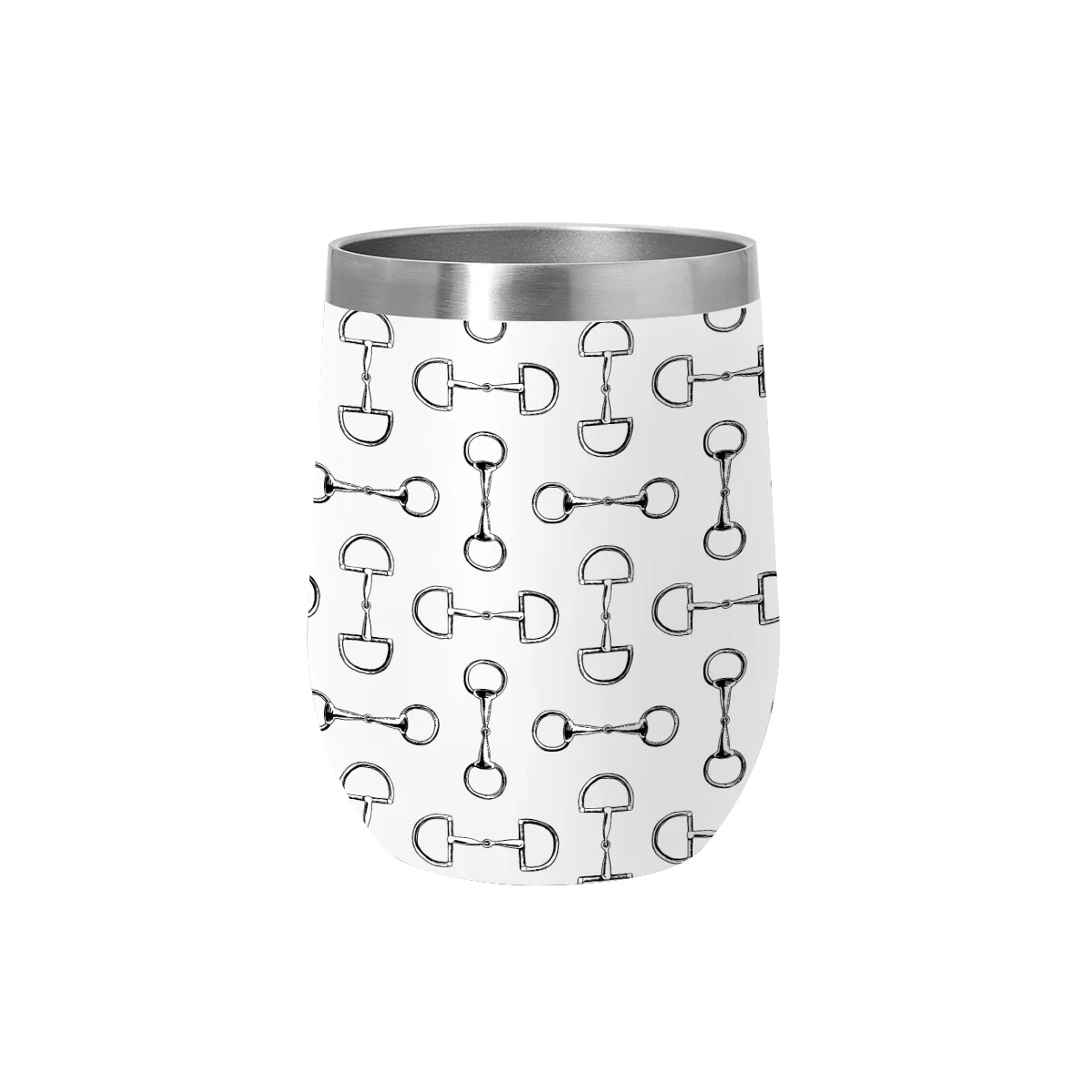 AWST Int'l 12 oz Stainless Steel Wine Tumbler-Lila Vintage Snaffle Bit - Image 3