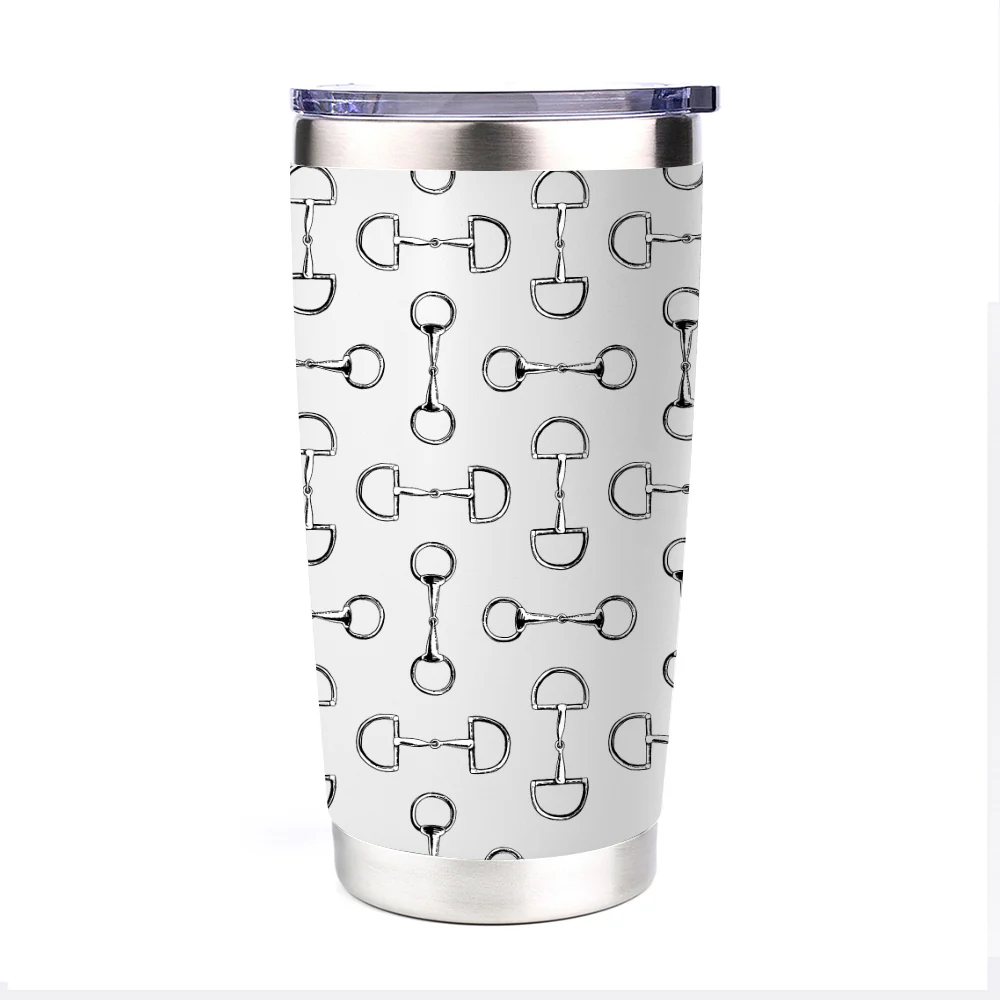 AWST Int'l 20 oz Stainless Steel Tumbler-Lila Vintage Snaffle Bit - Image 3