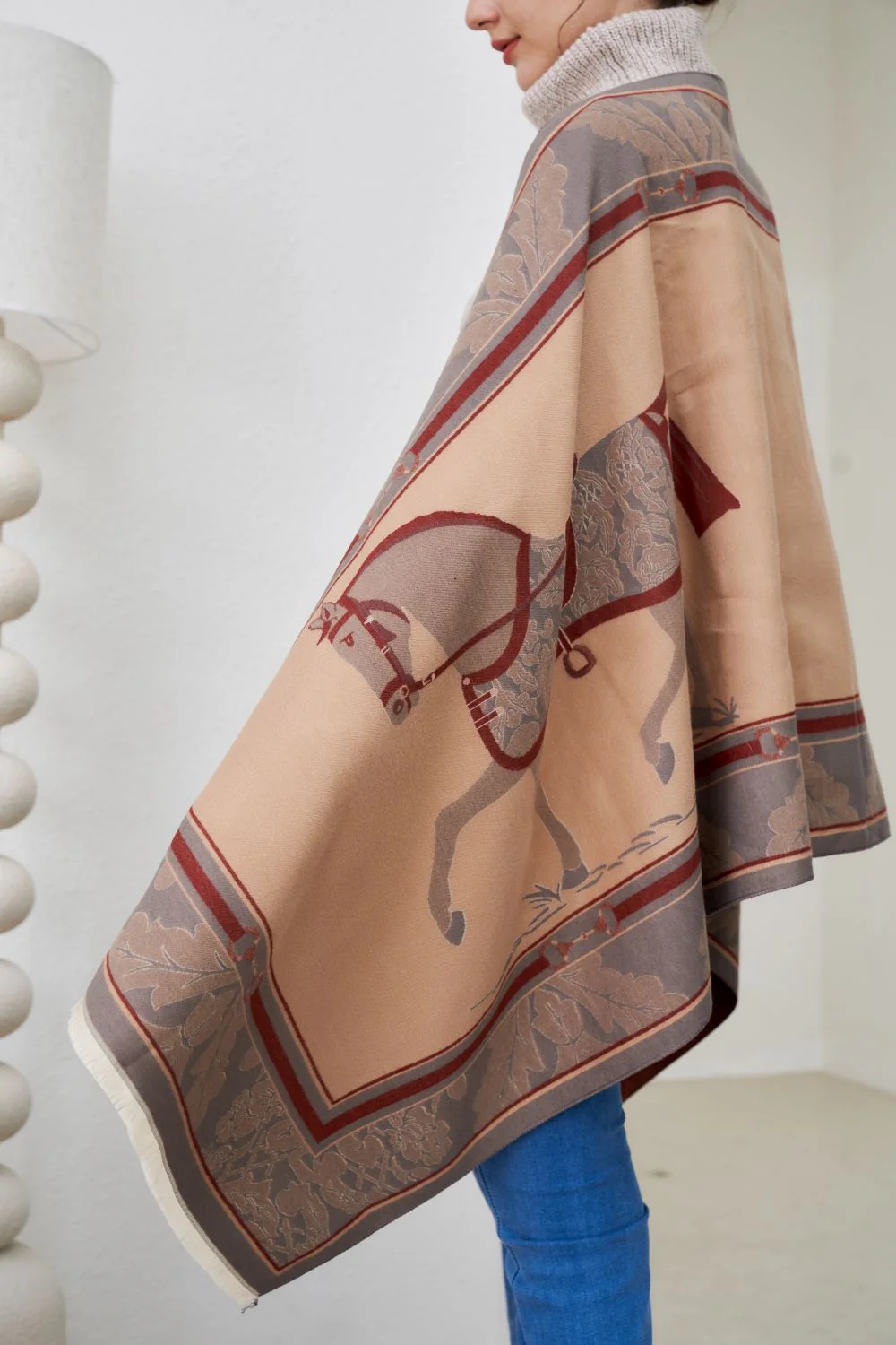 AWST Int'l Baroque Horses Acrylic Cashmere Scarf - Image 3