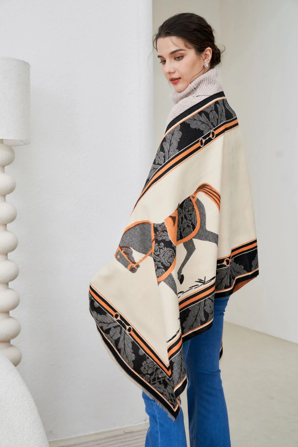 AWST Int'l Baroque Horses Acrylic Cashmere Scarf - Image 6