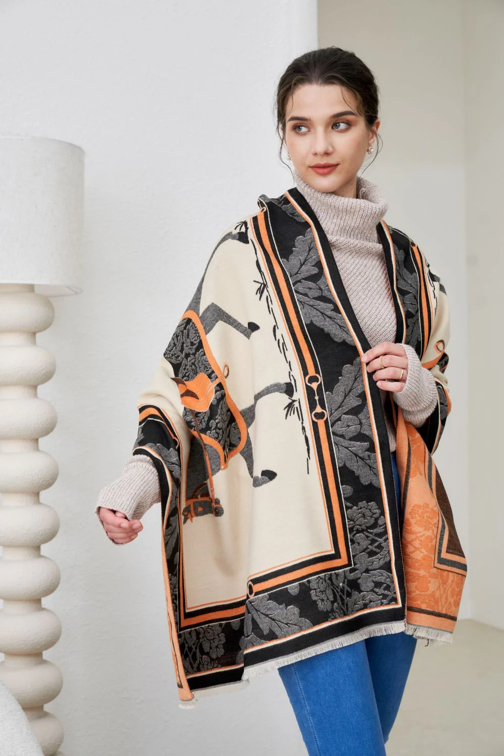 AWST Int'l Baroque Horses Acrylic Cashmere Scarf - Image 7