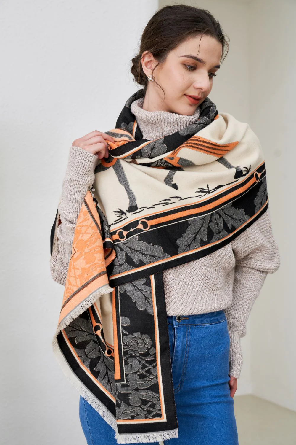 AWST Int'l Baroque Horses Acrylic Cashmere Scarf - Image 8