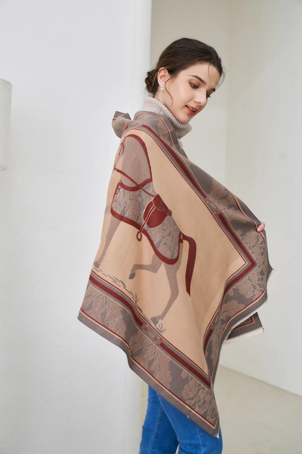AWST Int'l Baroque Horses Acrylic Cashmere Scarf - Image 9