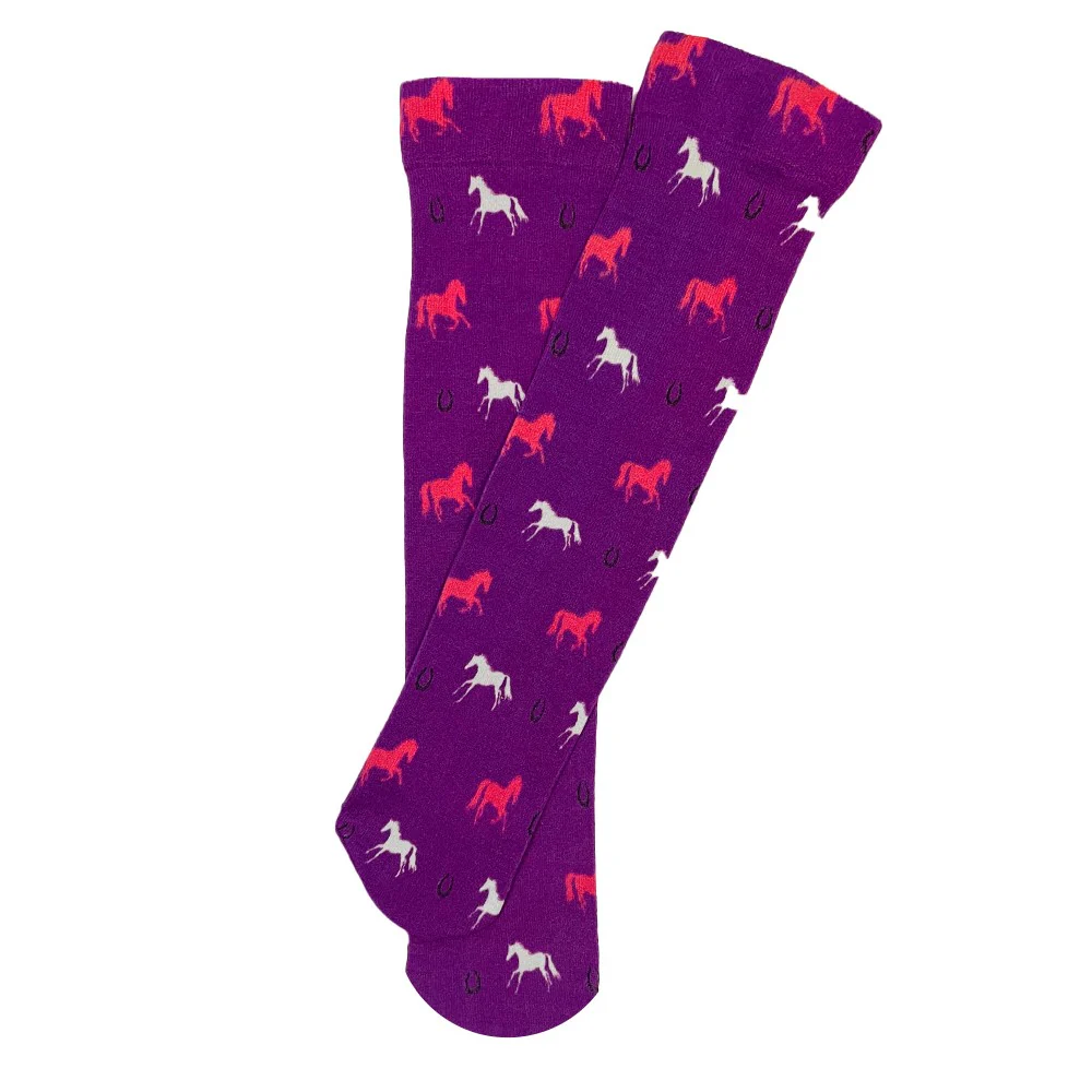 AWST Int'l Children's Lila Horses and Horseshoes Socks - Image 2