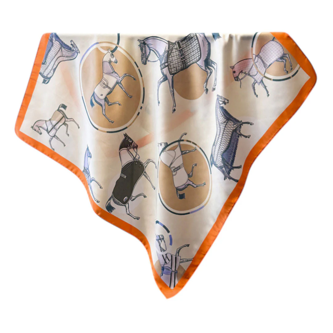 Awst Int'l Horses Circle Blanket Scarf 28" x 28" - Image 4