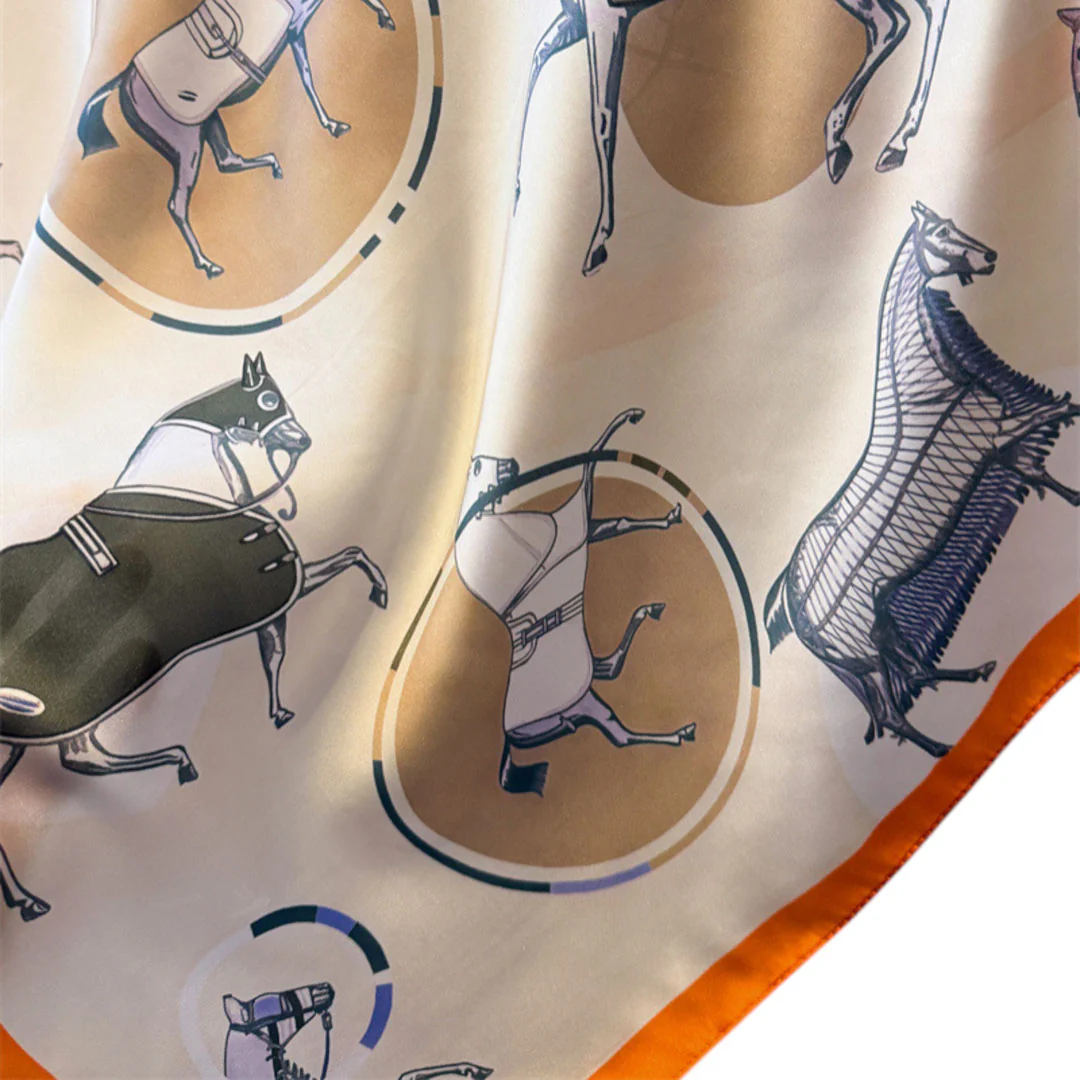 Awst Int'l Horses Circle Blanket Scarf 28" x 28" - Image 5