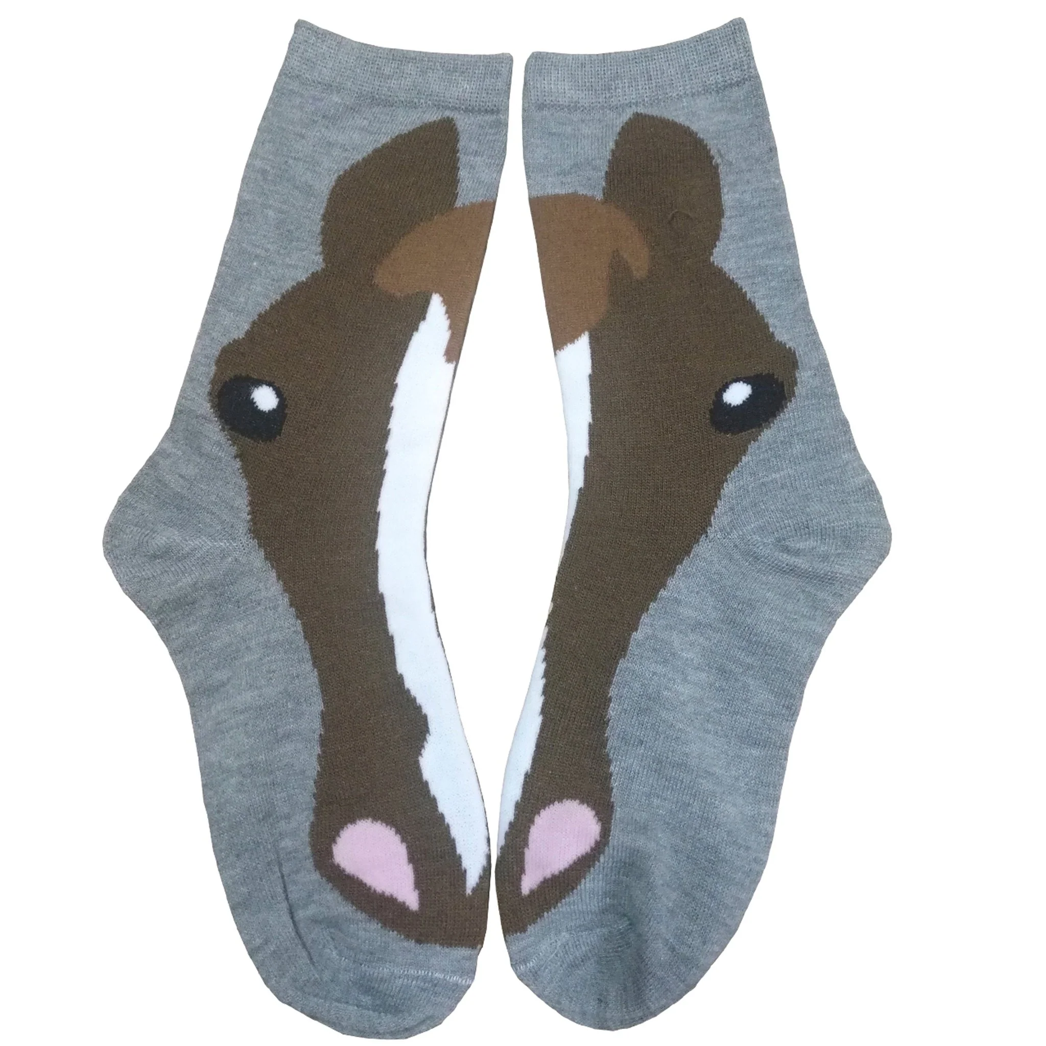 AWST Int'l Ladies' Horse Face Crew Socks- 3 Pack - Image 3
