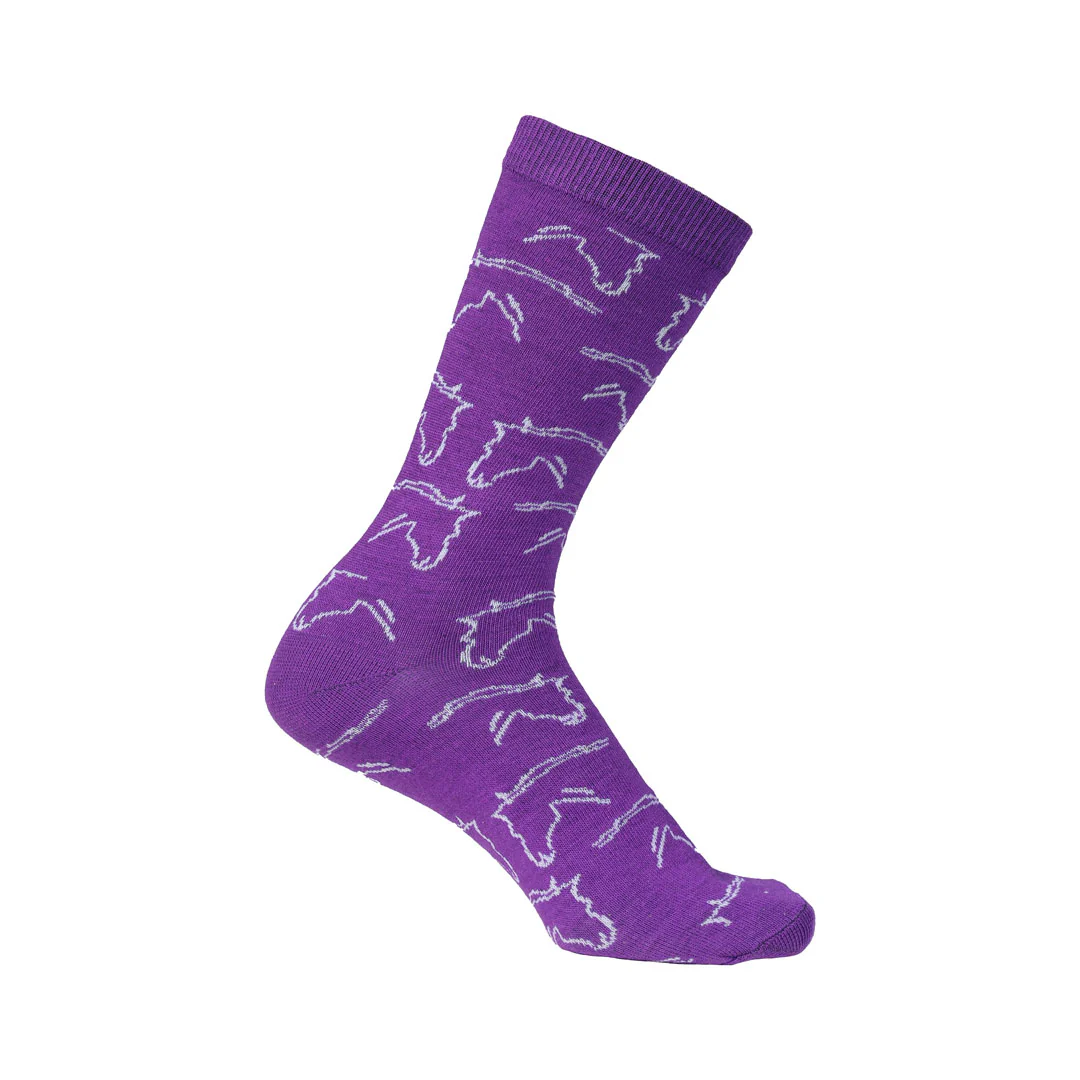 AWST Int'l Ladies Horse Heads Crew Socks - 6 pack - Image 9