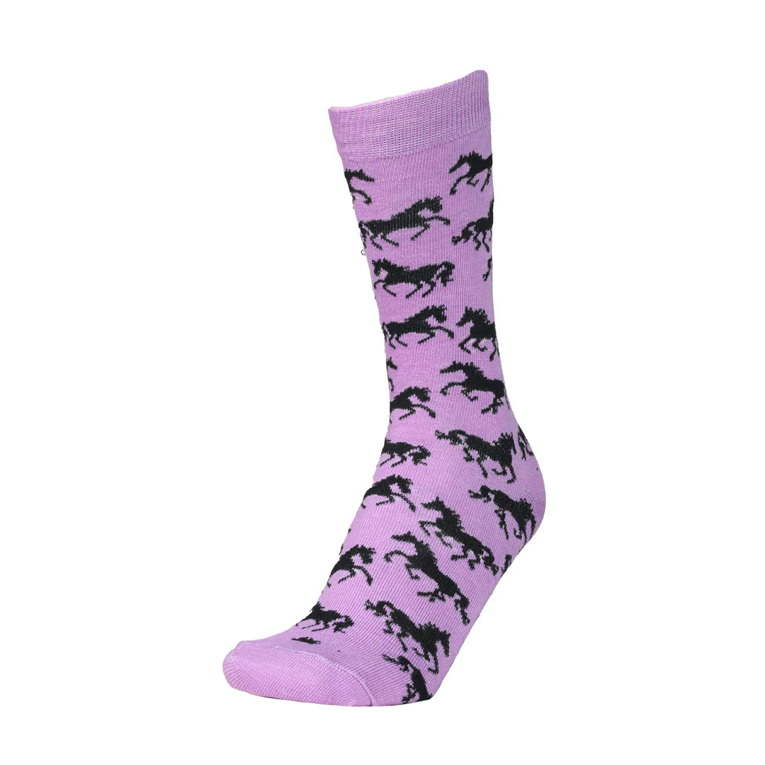 AWST Int'l Ladies "Lila" Galloping Horses Crew Socks- 6 Pack - Image 13