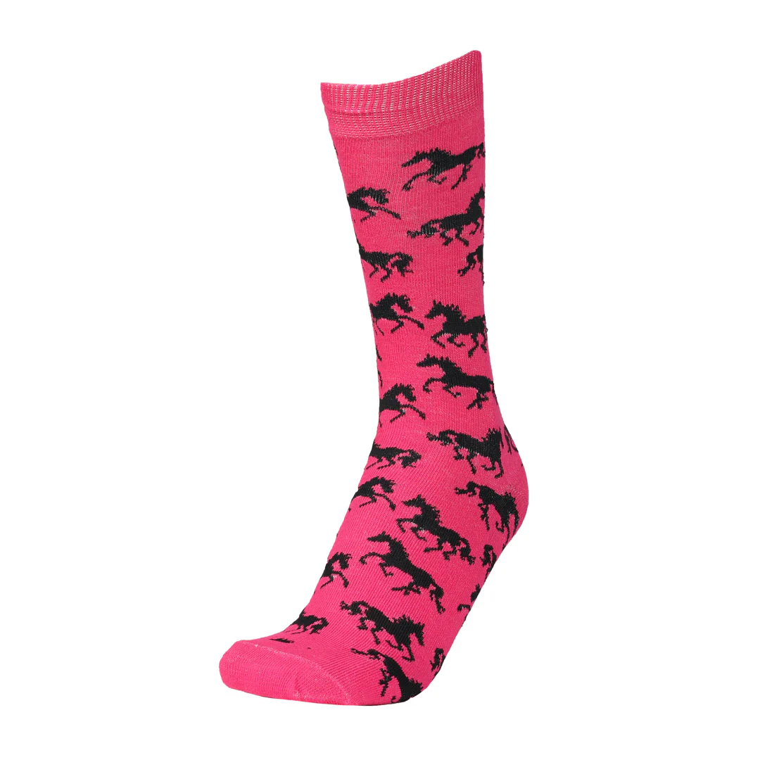 AWST Int'l Ladies "Lila" Galloping Horses Crew Socks- 6 Pack - Image 2