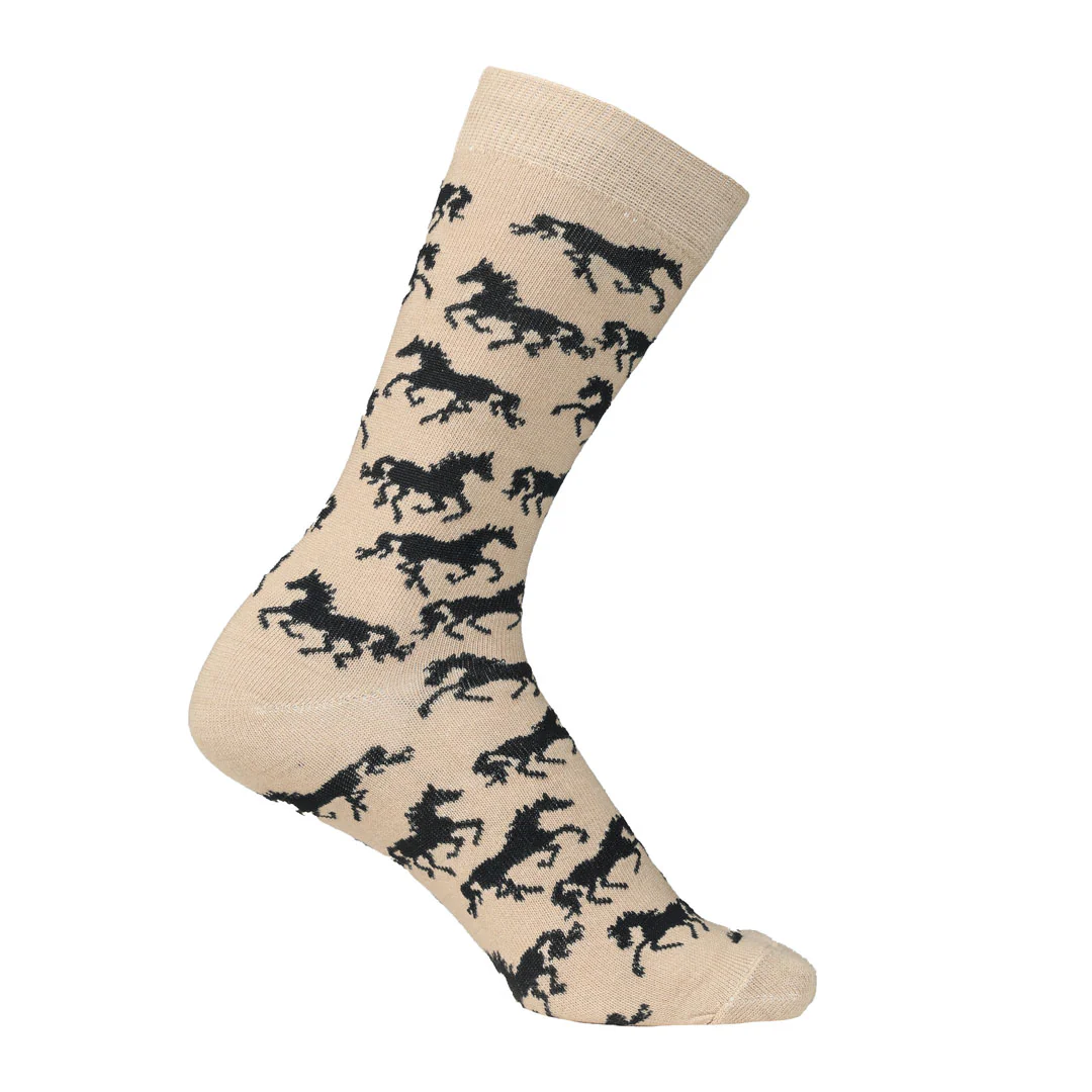 AWST Int'l Ladies "Lila" Galloping Horses Crew Socks- 6 Pack - Image 3