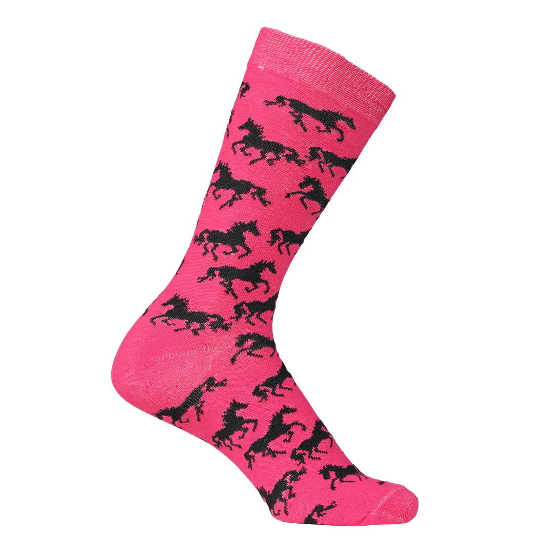 AWST Int'l Ladies "Lila" Galloping Horses Crew Socks- 6 Pack - Image 5