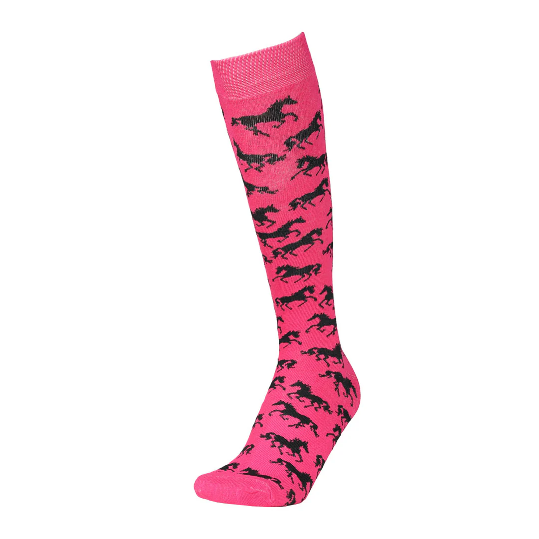 AWST Int'l Ladies "Lila" Galloping Horses Knee Socks - 6 Pack - Image 7