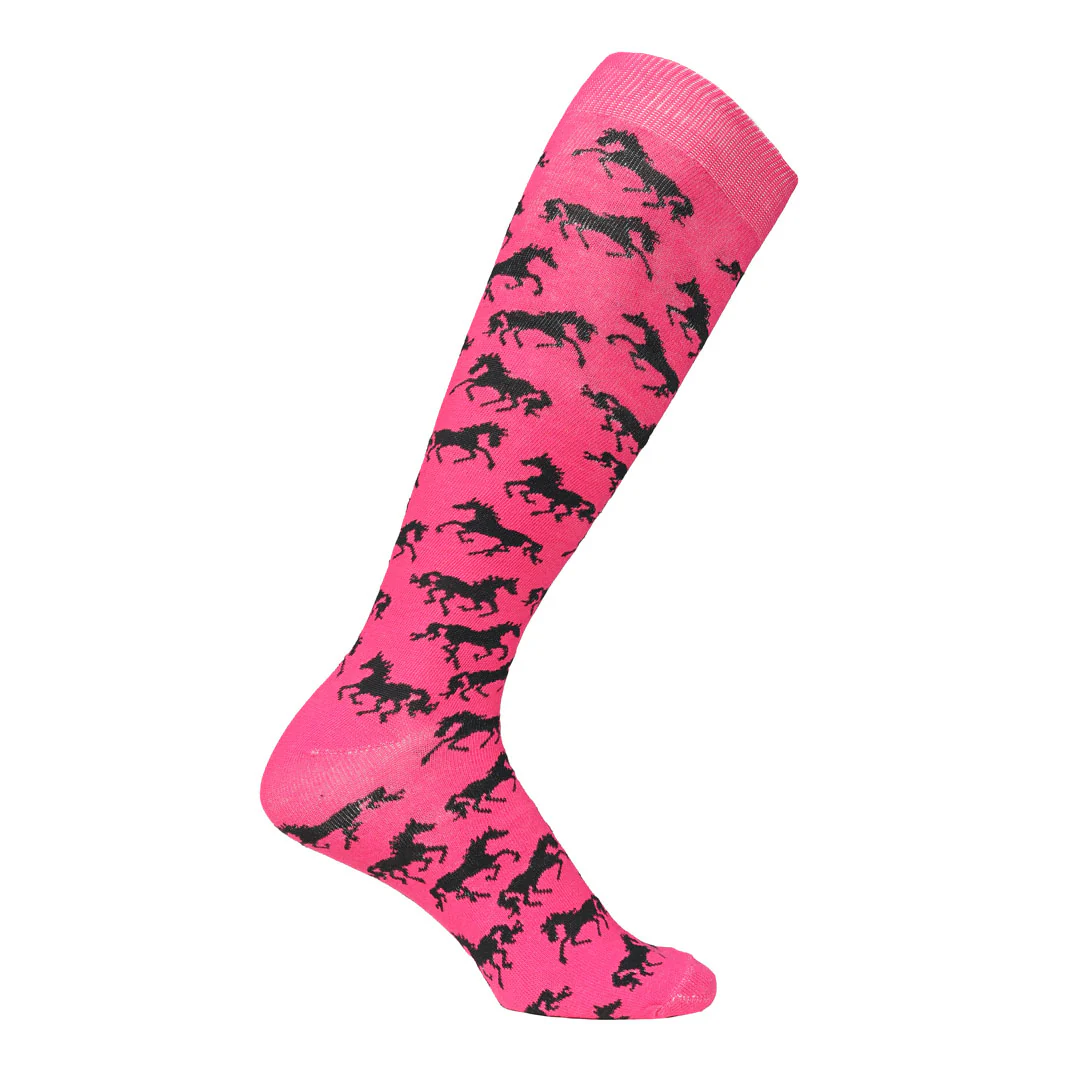AWST Int'l Ladies "Lila" Galloping Horses Knee Socks - 6 Pack - Image 8