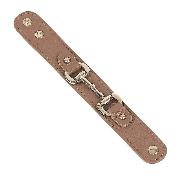 AWST Int'l Leather w/Gold Tone Snaffle Bit Bracelet - Image 2