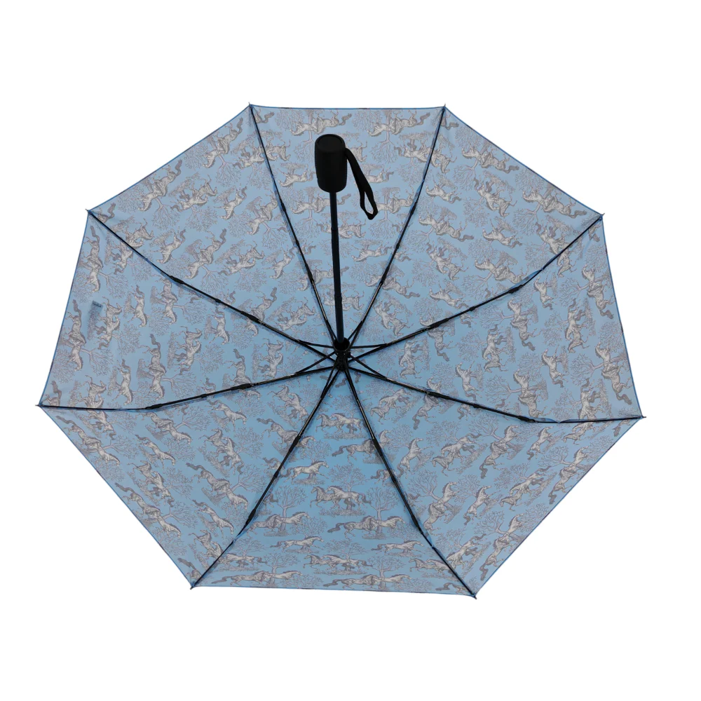 AWST Int'l Lila Compact Umbrella-Blue Toile - Image 4