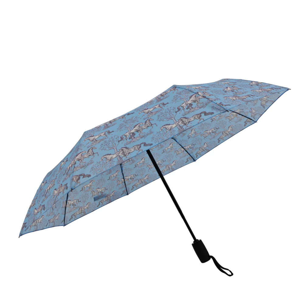 AWST Int'l Lila Compact Umbrella-Blue Toile - Image 5