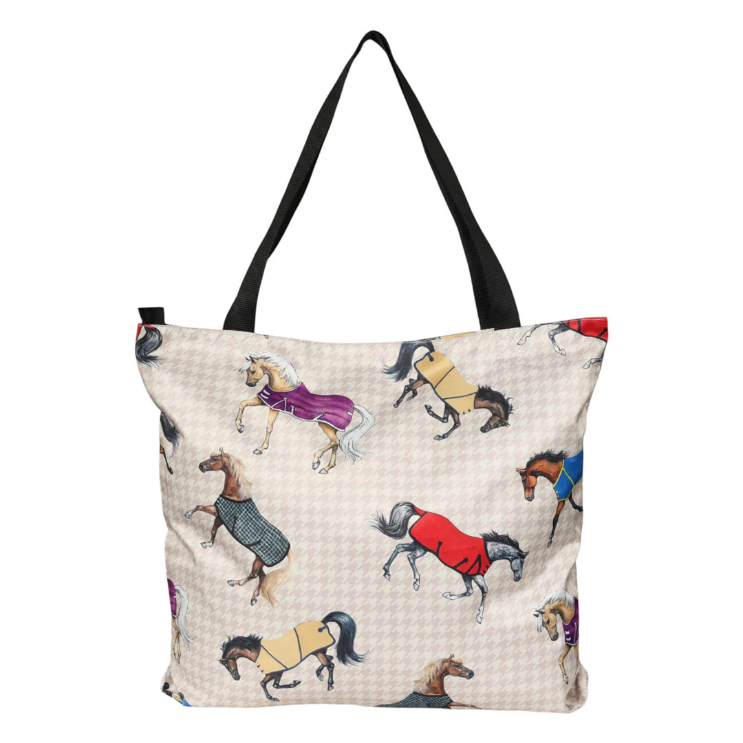 AWST Int'l Lila Horses in Blankets Tote Bag - Image 2
