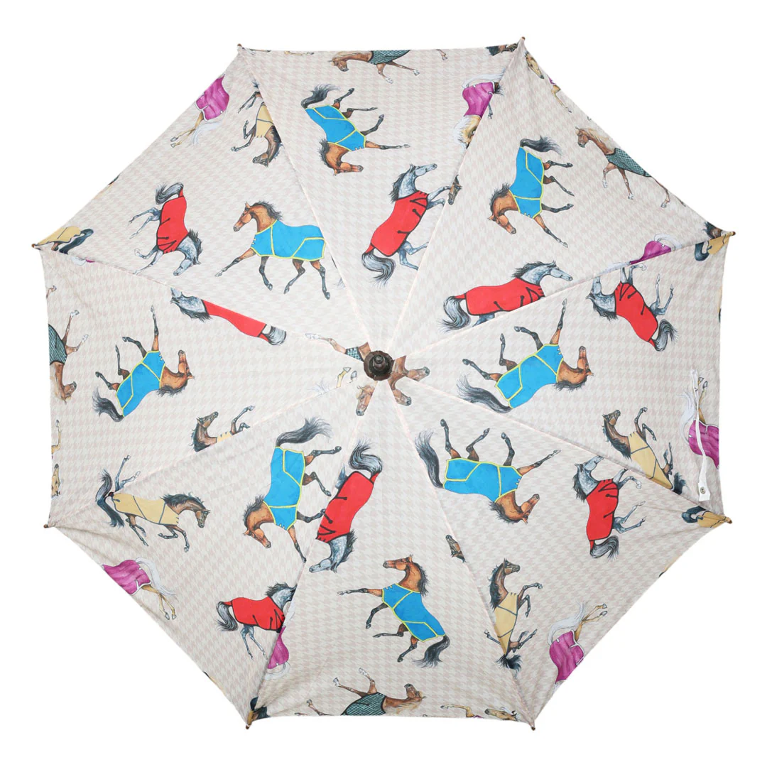 AWST Int'l Lila Umbrella-Horses in Blankets - Image 2