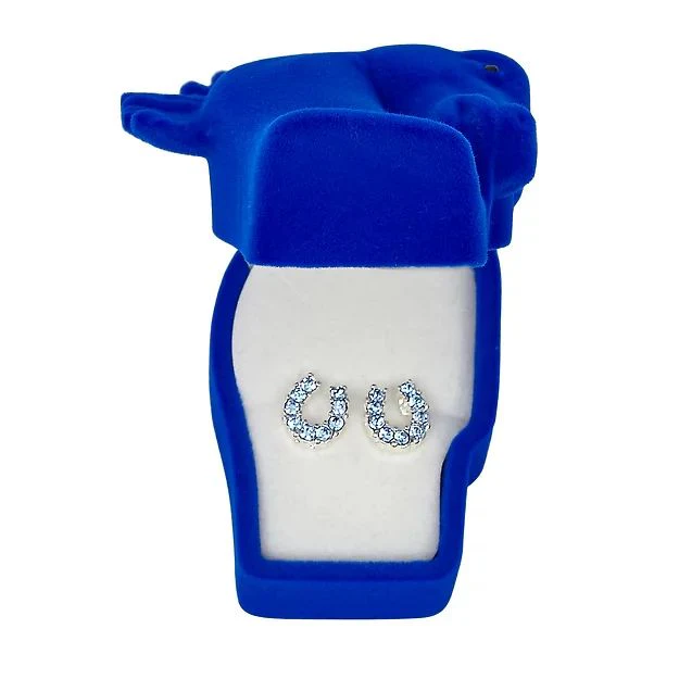 AWST Int'l Rhinestone Horseshoe Earrings  w/Horse Head Gift Box - Image 3