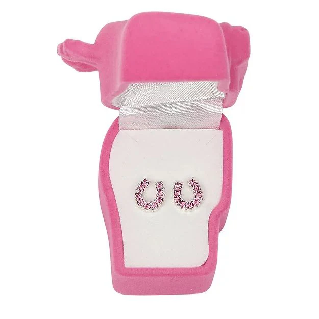AWST Int'l Rhinestone Horseshoe Earrings  w/Horse Head Gift Box - Image 9