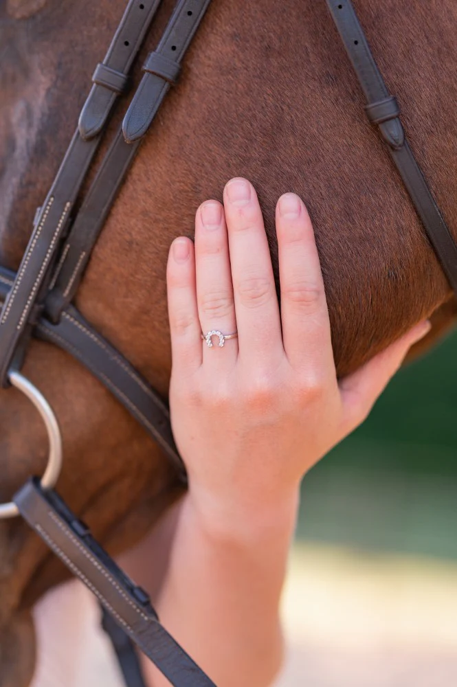 AWST Int'l Sterling Silver & Clear CZ Horseshoe Ring - Image 3