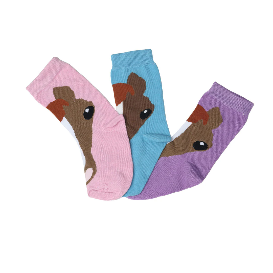 AWST Int'l  Youth Horse Face Crew socks - 3 pack - Image 2