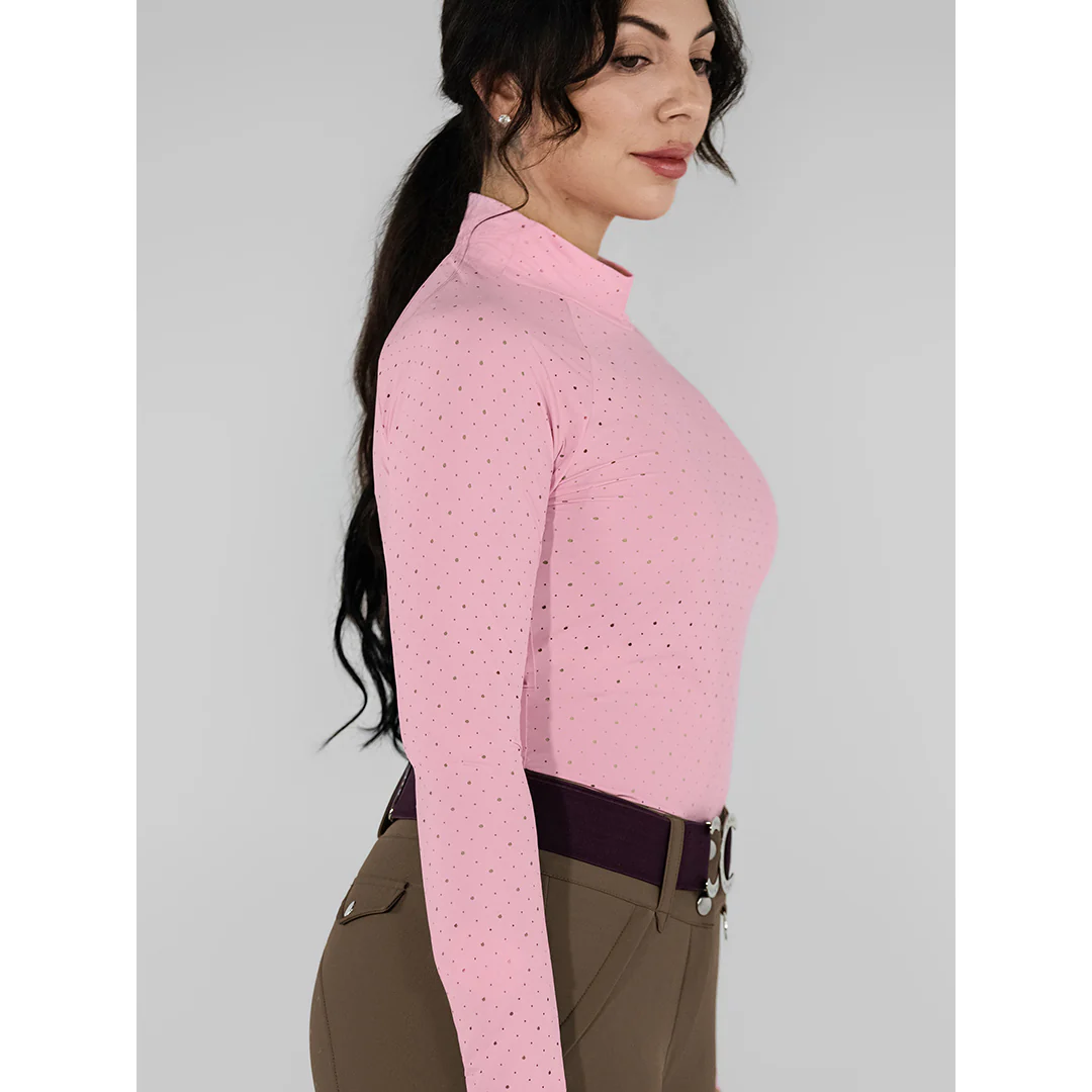 Dapplebay Aircut Mock Neck LS Top-Ballet Pink - Image 3