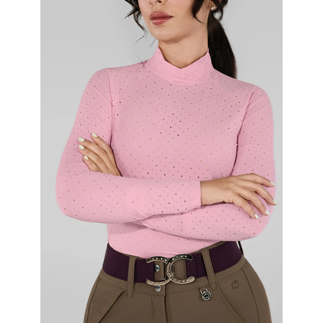 Dapplebay Aircut Mock Neck LS Top-Ballet Pink - Image 5