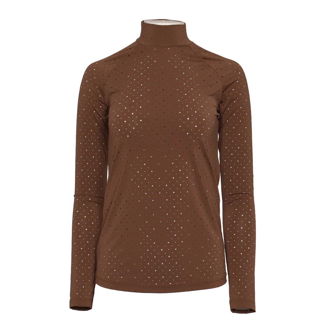 Dapplebay Aircut Mock Neck LS Top-Chestnut - Image 6