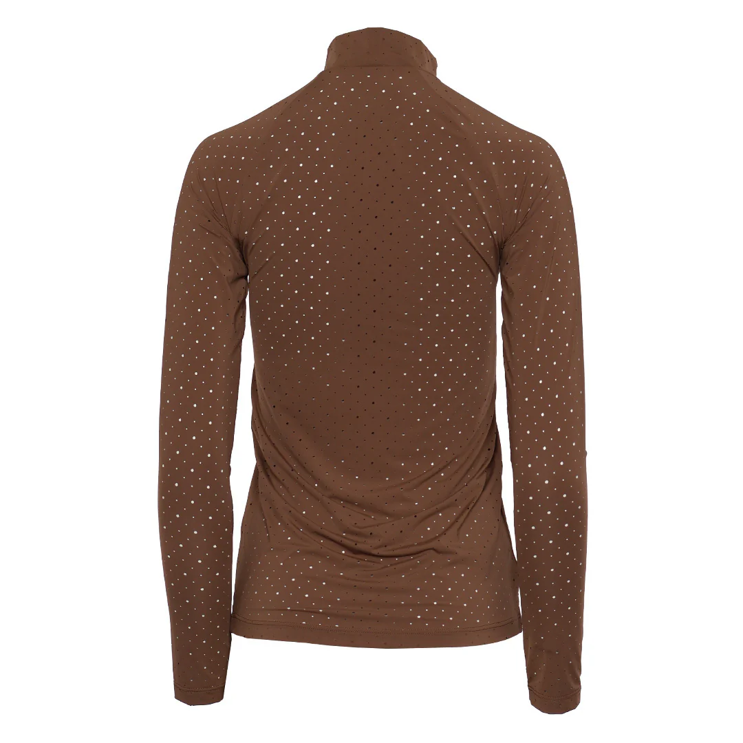 Dapplebay Aircut Mock Neck LS Top-Chestnut - Image 7