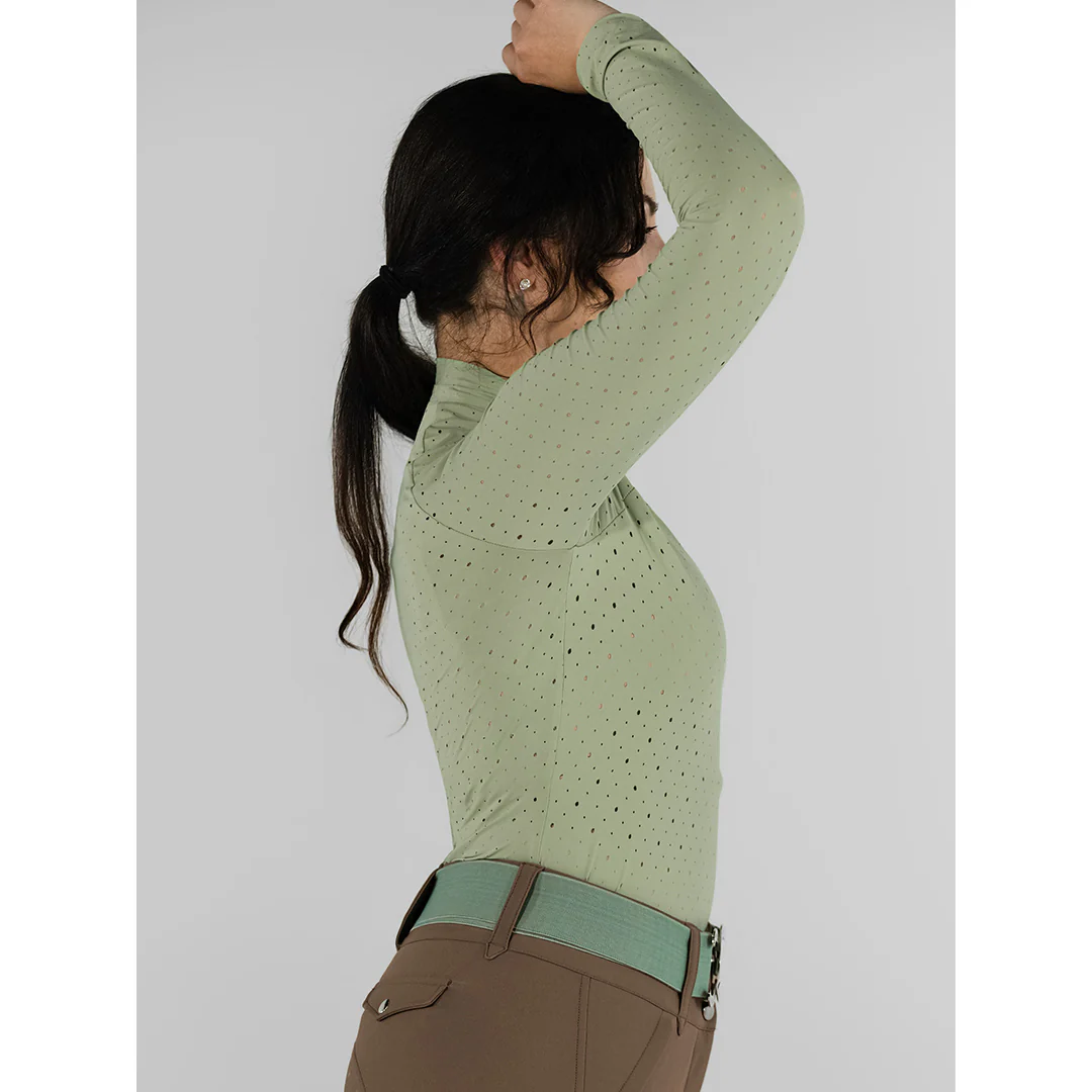 Dapplebay Aircut Mock Neck LS Top-Sage - Image 5