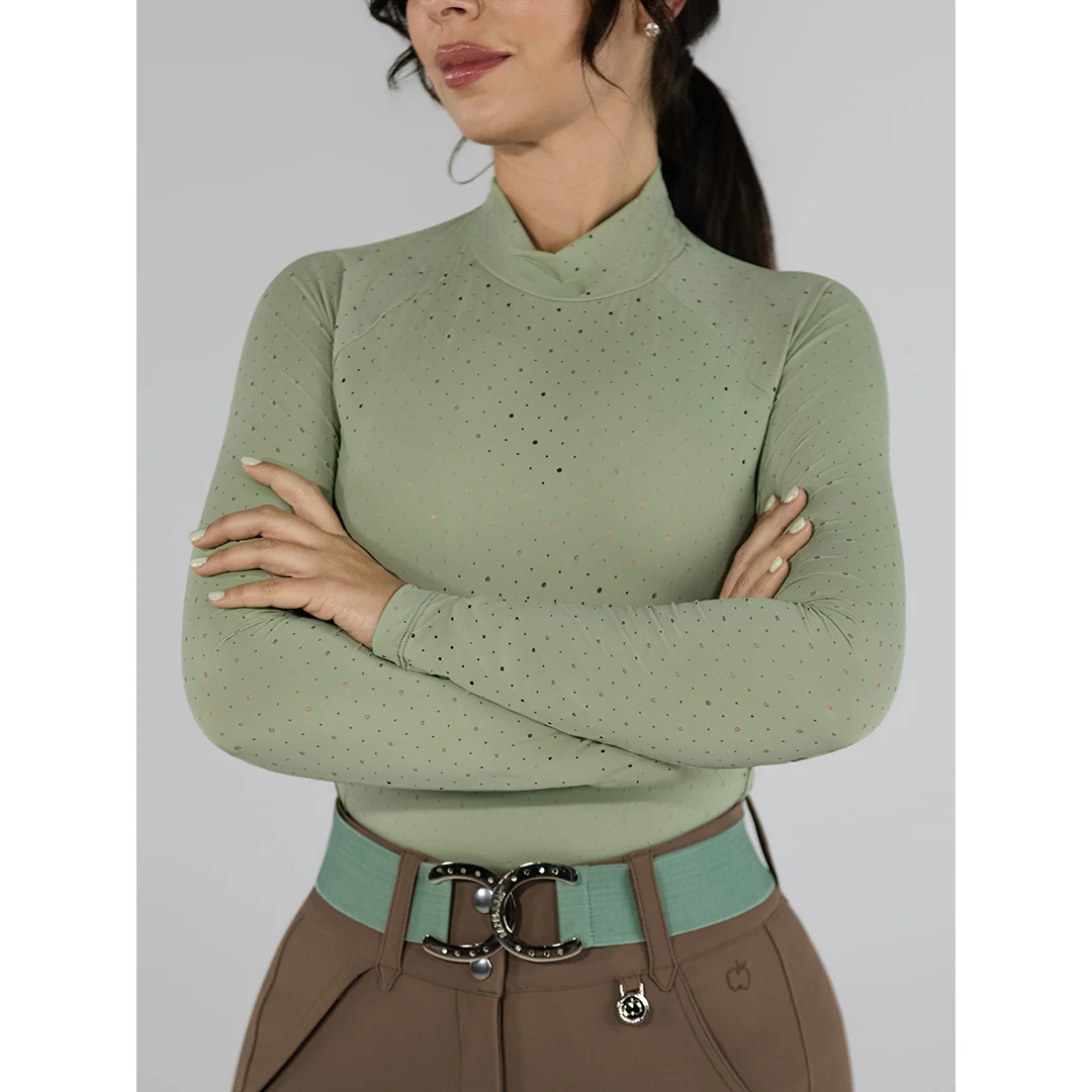 Dapplebay Aircut Mock Neck LS Top-Sage - Image 6