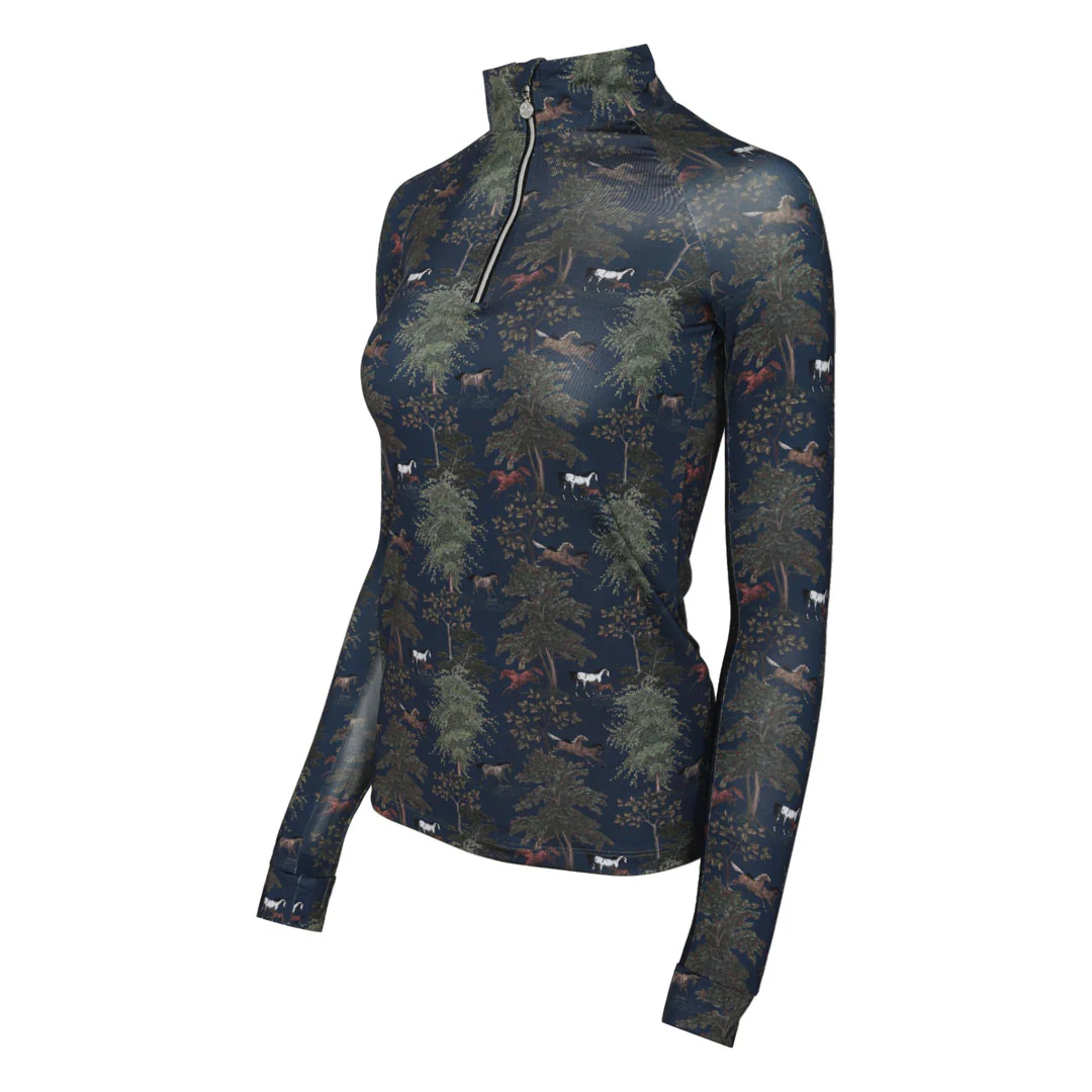 Dapplebay Autumn Toile 1/4 Zip Riding Top - Image 2