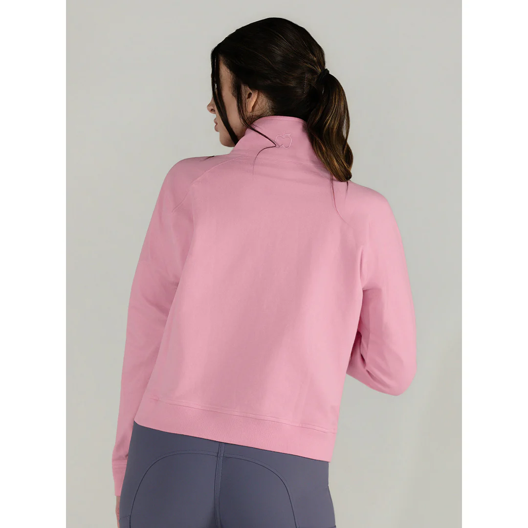 Dapplebay Crest 1/2 Zip French Terry Sweatshirt-Ballet Pink - Image 2