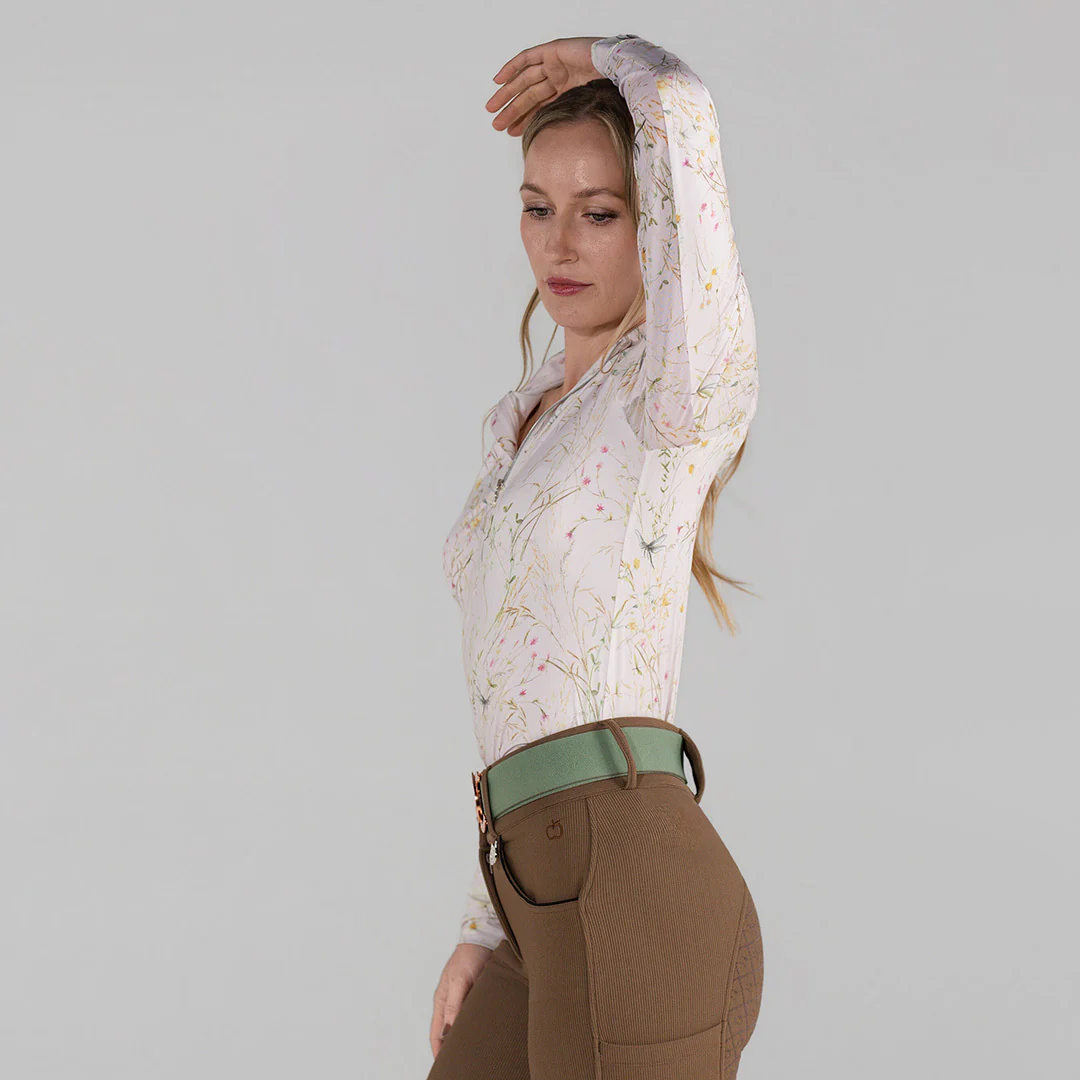 Dapplebay Dragonfly Meadow 1/4 Zip LS Riding Top-Light Pink - Image 4