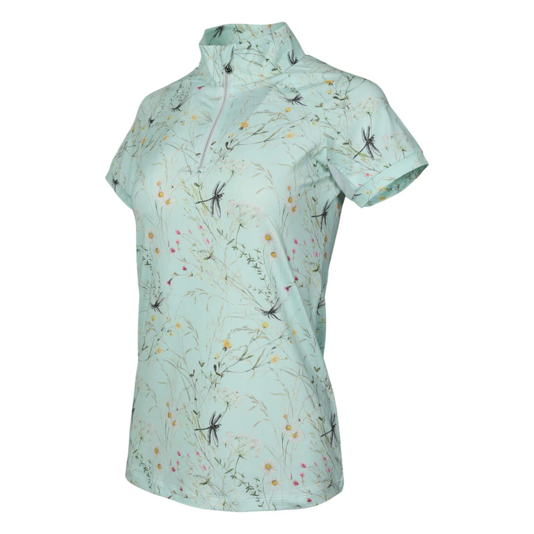 Dapplebay Dragonfly Meadow 1/4 Zip Riding Top - Short Sleeve - Image 2