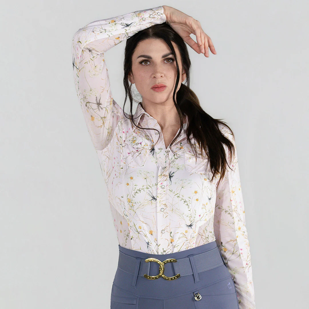 Dapplebay Dragonfly Meadow Western Riding Top-Light Pink - Image 5