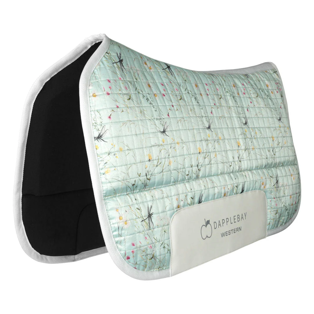 Dapplebay Dragonfly Meadow Western Saddle Pad-Green - Image 6