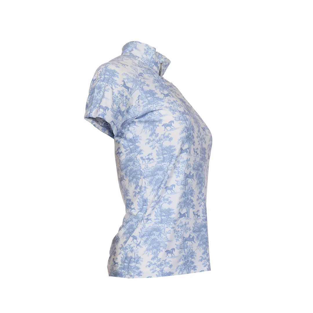 Dapplebay Equestrian Toile 1/4 Zip SS Riding Top-Moonrise - Image 11