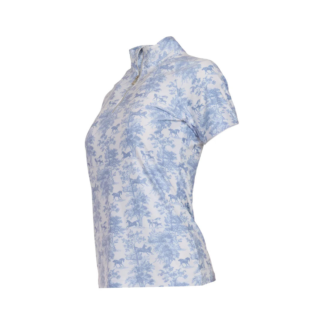 Dapplebay Equestrian Toile 1/4 Zip SS Riding Top-Moonrise - Image 12