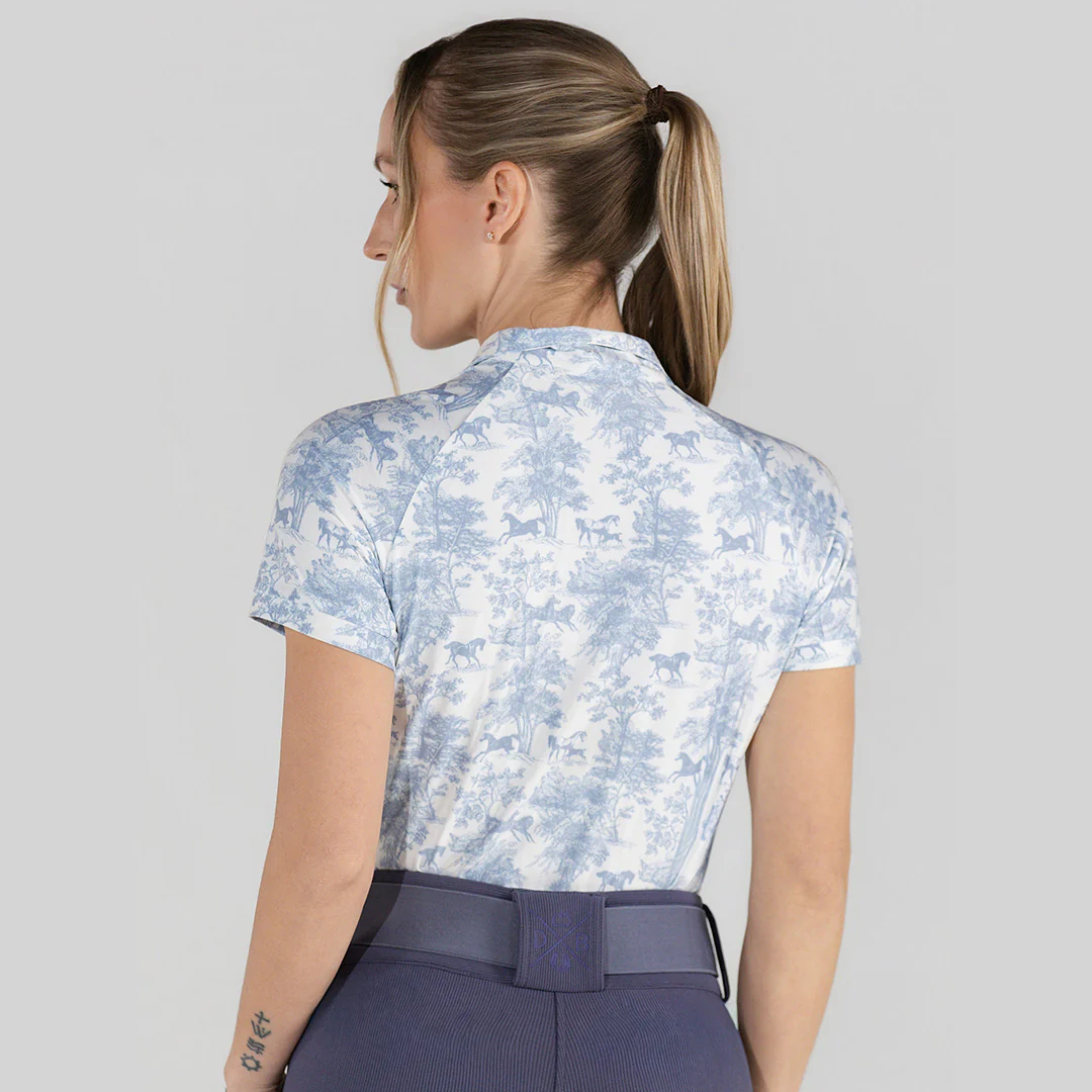 Dapplebay Equestrian Toile 1/4 Zip SS Riding Top-Moonrise - Image 4