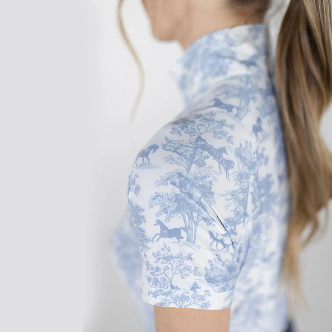 Dapplebay Equestrian Toile 1/4 Zip SS Riding Top-Moonrise - Image 8