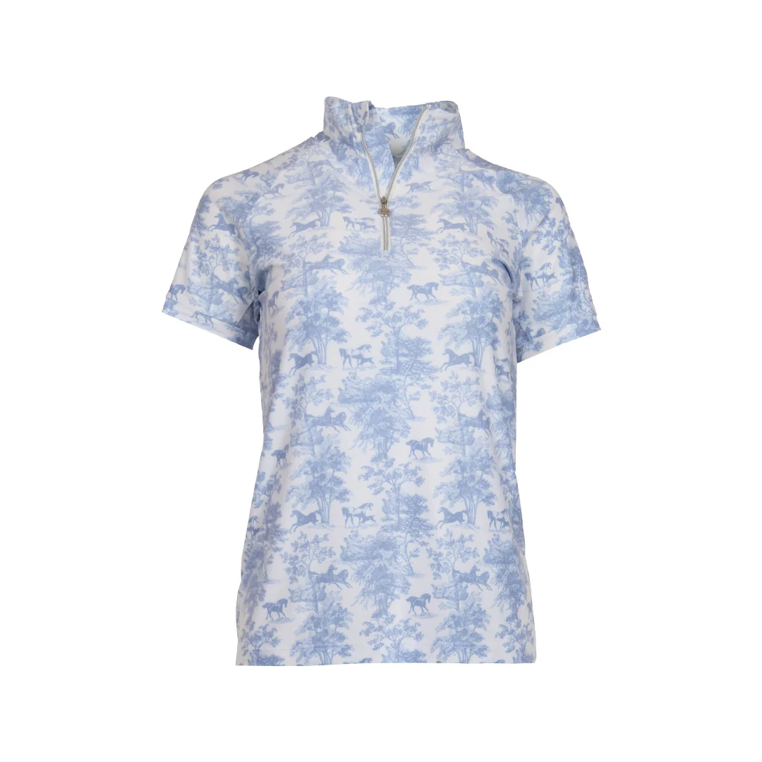 Dapplebay Equestrian Toile 1/4 Zip SS Riding Top-Moonrise - Image 9