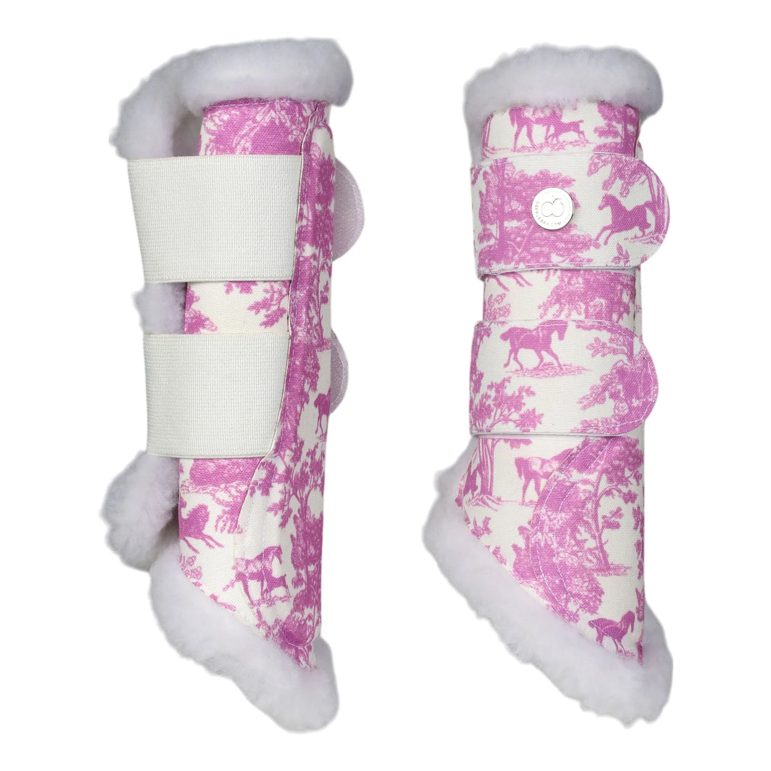 Dapplebay Equestrian Toile Brush Boots-Rose/White - Image 3