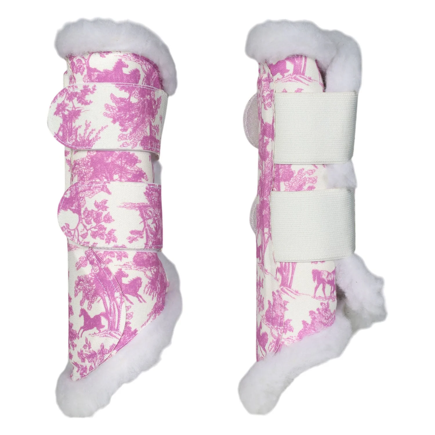Dapplebay Equestrian Toile Brush Boots-Rose/White - Image 4