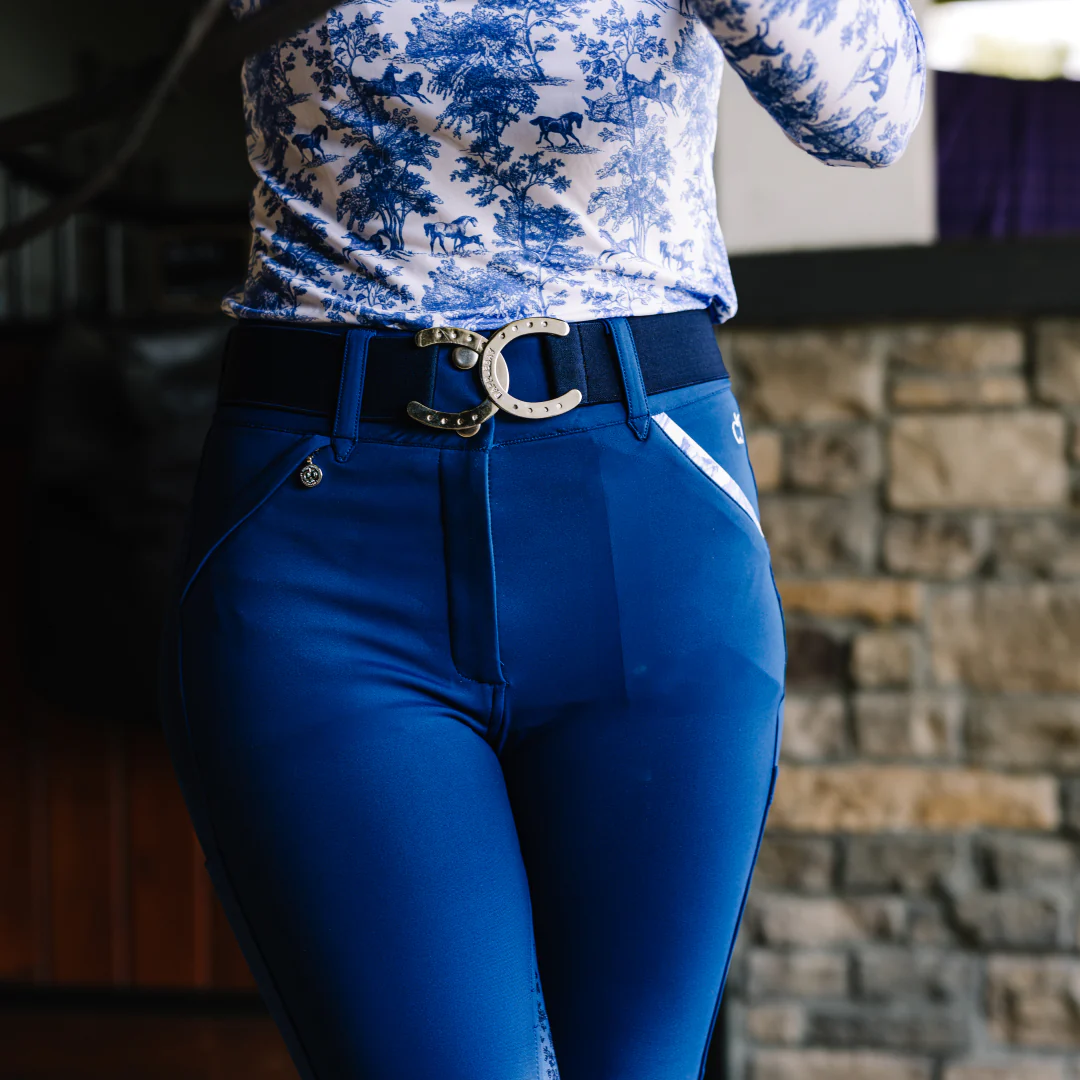 Dapplebay Equestrian Toile Full Seat Breeches-Bright Navy - Image 5