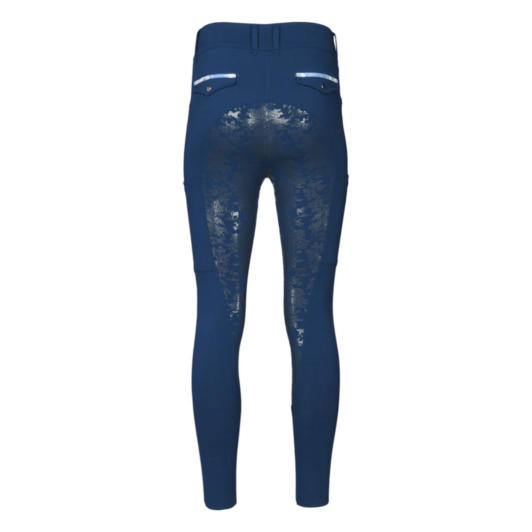 Dapplebay Equestrian Toile Full Seat Breeches-Bright Navy - Image 6